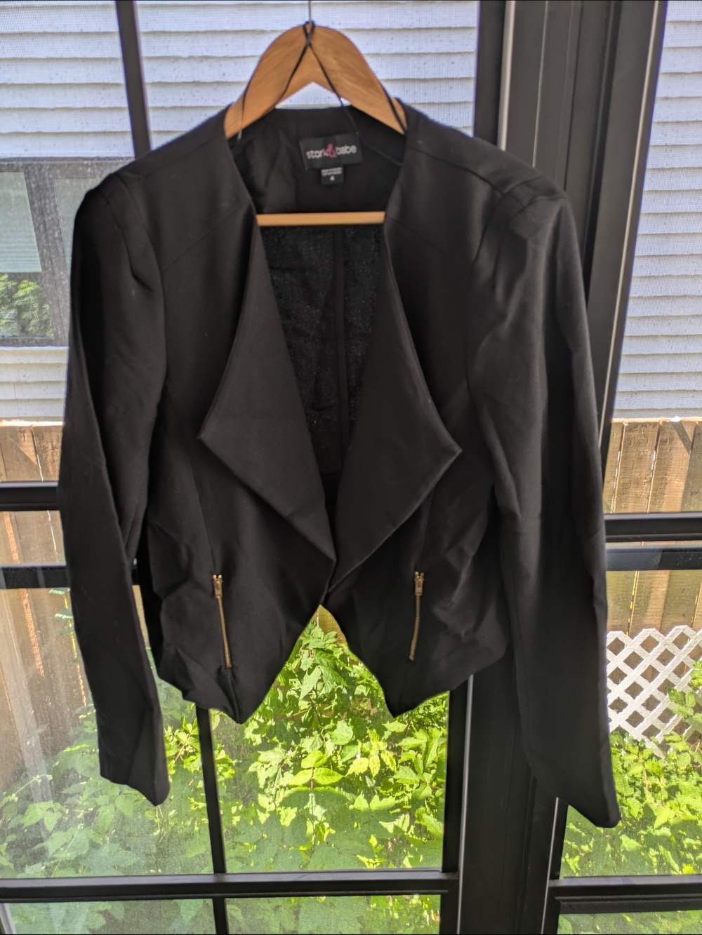 Stork & Babe Maternity Draped Open-Front Blazer
